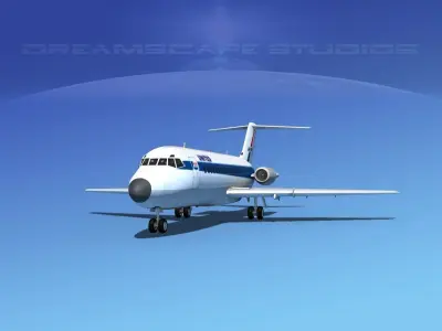 Douglas DC-9-15 United 1 3D model
