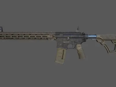 Carbine M4A1 Assault Rifle MK18 Low-poly 3D model