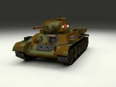 T34 76 with Interior Camo 3D model