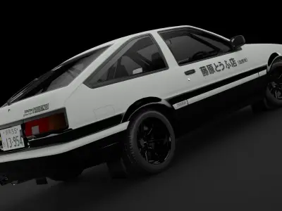 1986 Toyota Sprinter Trueno AE86 From Initial D Free 3D model