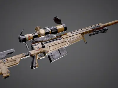 AX-50 Sniper Rifle AAA FPS Game Ready Weapon Asset Low-poly 3D model