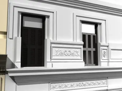 Classic building facade at Buenos Aires 3D model