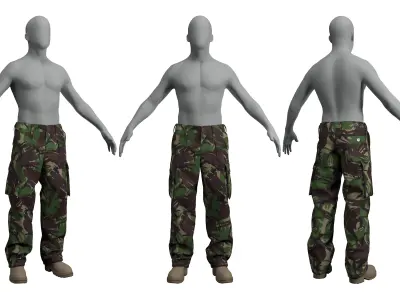 British Trouser DPM Combat Lightweight CS95 - Marvelous Designer 3D model