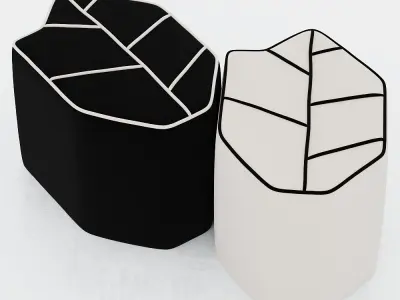 Leaf Stool With Contrasting Piping 3D model