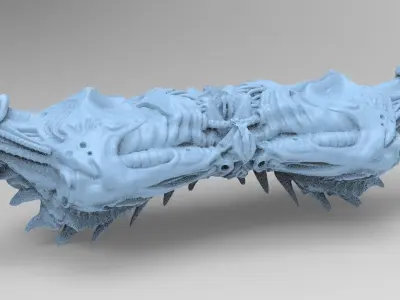 Alien organic Robot statue 3 3D model