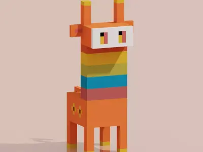 Giraffe VANAV4 Voxel Low-poly 3D model