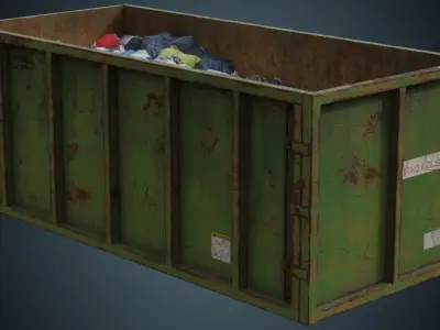 Garbage Container 2B Low-poly 3D model