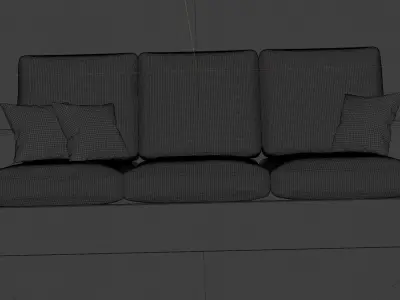 A sofa set model Free low-poly 3D model