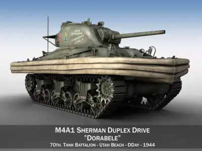 M4A1 Sherman Duplex Drive 3D model