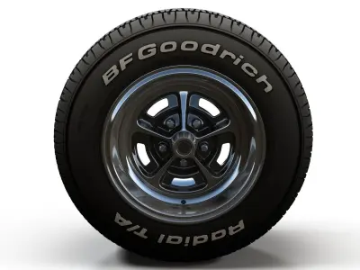 Muscle car wheel 3D model