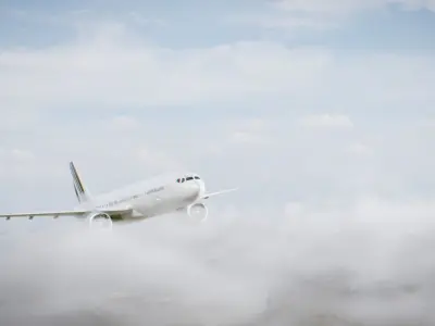 Plane in Clouds - Day time and night time Low-poly 3D model