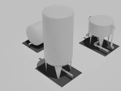 Seamless Tiled Vessels Low-poly 3D model