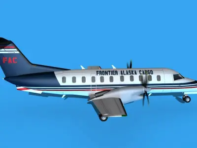 Embraer EMB120 Frontier Alaska Cargo 3D model
