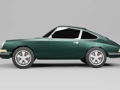 Porsche 911 1969 low poly Free low-poly 3D model