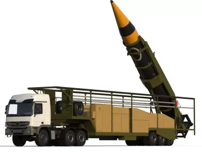 Kheibar iranian ballistic missile 3D model