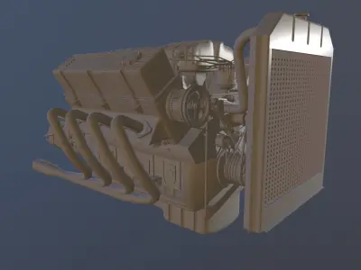 Avion car engine Free low-poly 3D model