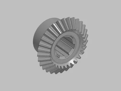 Gear Pack 4 Gears Module 2 30 Teeth Spur Helical Bevel Worm 3D model