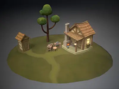 Blacksmiths House Low-poly 3D model