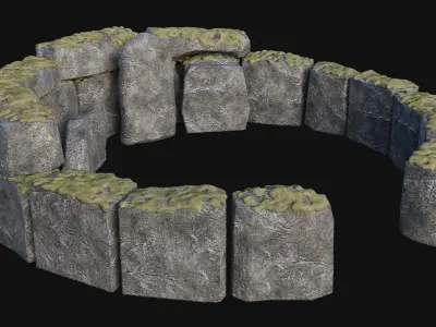 STONE CIRCLE ANCIENT MONUMENT STONE HENGE MEGALITH COLLECTION Low-poly 3D model