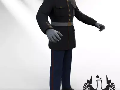 United States Marine Corps Dress Blues Uniform USMC Low-poly 3D model