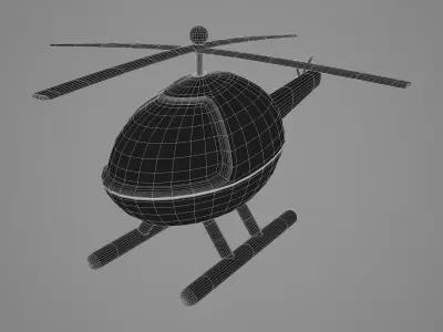 Plastic Toy Helicopter Low-poly 3D model