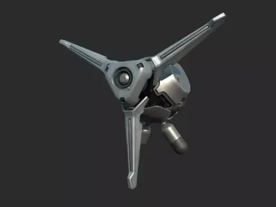 Future sci-fi surveillance drones 3D model