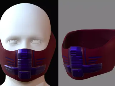 Gas mask helmet 3d model scifi Low-poly  Low-poly 3D model 571