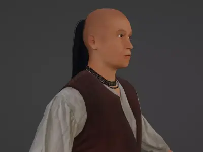 Native American Man Low-poly 3D model