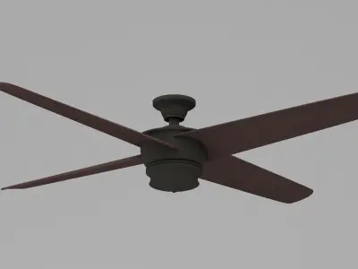 Brown Ceiling Fan Low-poly 3D model