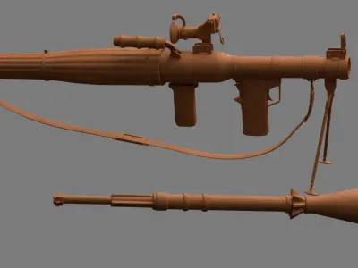 RPG Rocket Propelled Grenade Launcher Low-poly 3D model