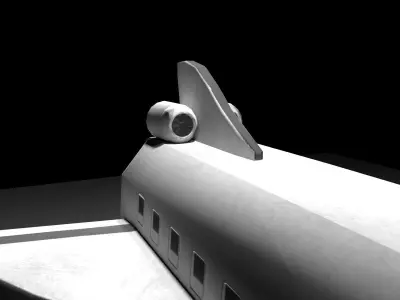 Low poly Space rocket Low-poly 3D model