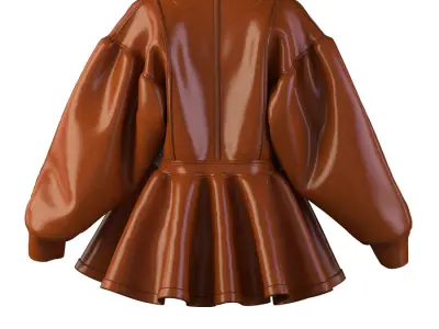 Leather Dress Coat Low-poly 3D model