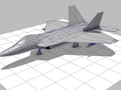 F22 Raptor Low-poly 3D model