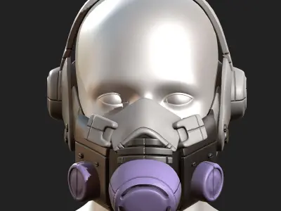 Gas mask helmet 3d safety plastic  Low-poly 3D model