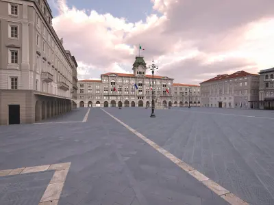 Piazza Unita d Italia Low-poly 3D model