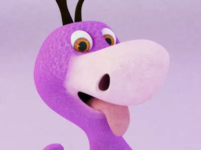  CARTOONIST DINOSAUR CHARACTER Low-poly 3D model