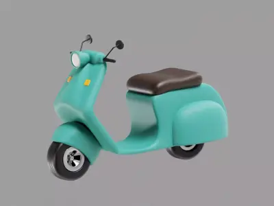 Scooter Cartoon Low-poly 3D model purchase