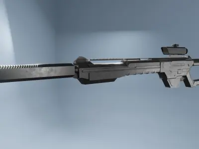 Sniper Scifi Low Poly 3D Free low-poly 3D model