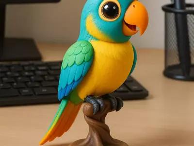 cartoon parrot 3D print model