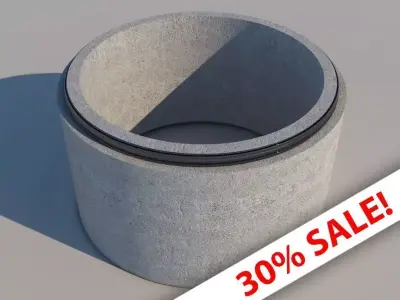 Concrete Drainage Pipe Low-poly 3D model