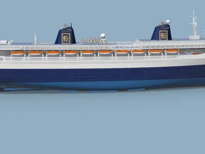 SS NORWAY cruise ship - final years version - full and waterline 3D print model