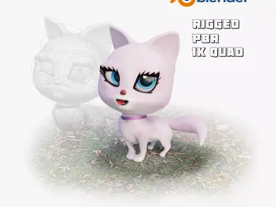 Catoon Cat Rigged Free low-poly 3D model