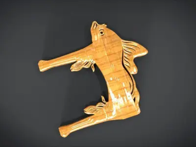 Unique Chair Legs Ornament with Fish Ornament motif Low-poly 3D model