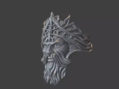 the greenman celtic god ring 3D print model