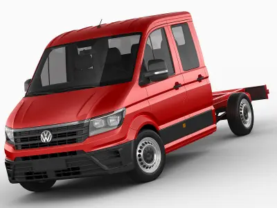 VW Crafter 2017 double cab pickup 3D model