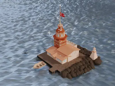Maiden s Tower Low-poly 3D model