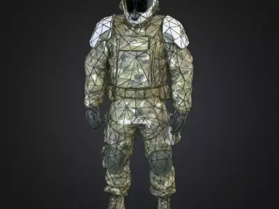 Armored Soldier Character Low-poly 3D model