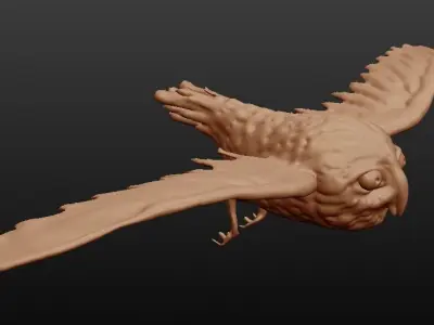 owl sculpted 3D model