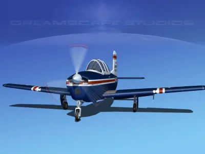 Beechcraft T-34 Mentor V18 USMC 3D model