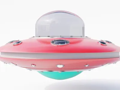 Low Poly UFO spaceship Low-poly 3D model